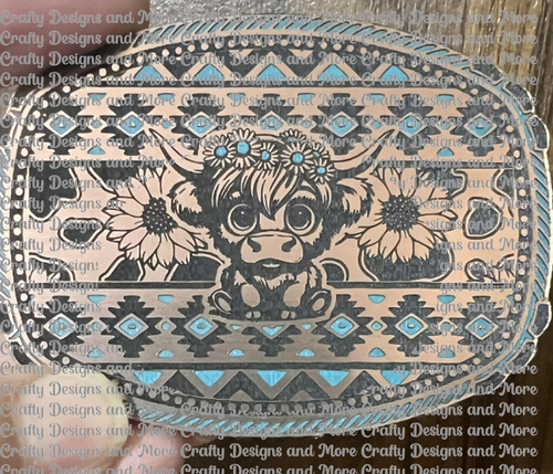 Southwest Big Eye Highland Cow SVG & Laser Cut File