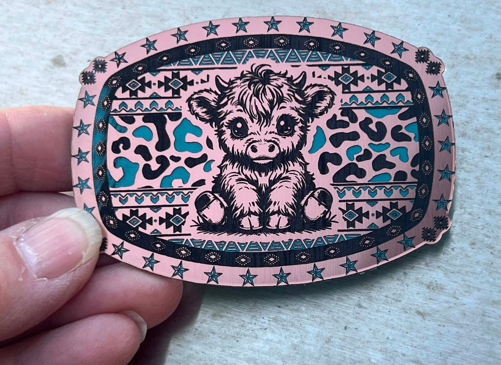 Southwest Highland Cow Patch new border – SVG & Lightburn Files