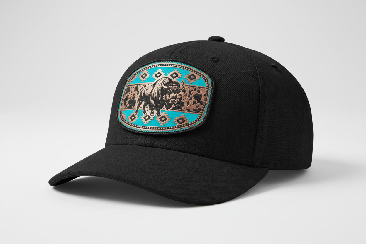 Southwest Buffalo design on baseball cap mockup